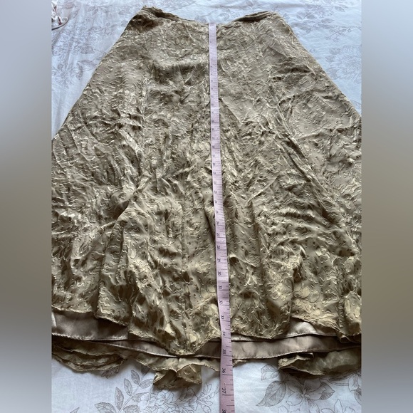 NWOT Soft Surroundings Gold Silk Blend Velvet Burnout Midi Skirt Large Boho Y2K - Picture 6 of 7